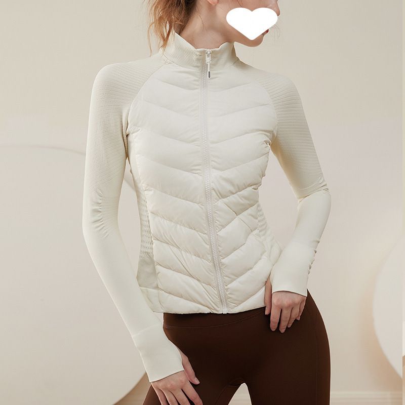 Abbigliamento sportivo leggero in pile di cotone per donna, giacche calde antivento autunnali e invernali, abbigliamento da corsa e yoga,_voghion.com