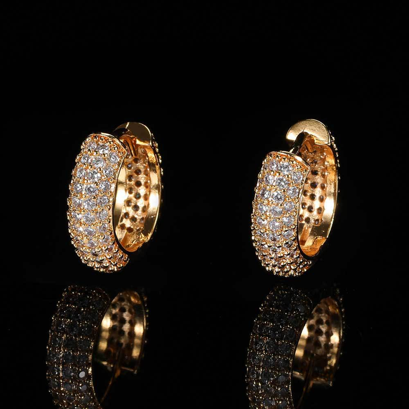 Hip Hop Bubble Zircon Round Earrings, High Grade Silver Needle For Men's Earrings_voghion.com
