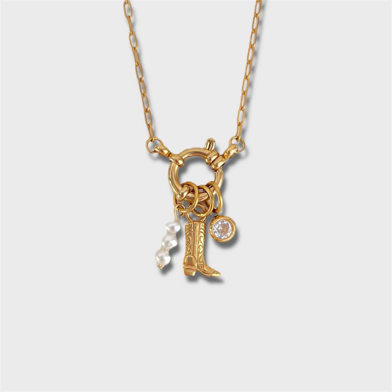 Men And Women's Jewelry Vintage Adjustable Birthstone Pendant Necklace With DIY Charms – Boot, Heart, Pearl, Starfish, Enamel Flower & More_voghion.com