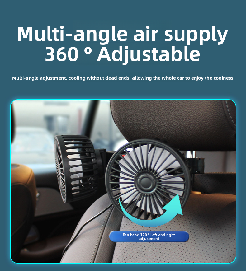 F4207 Rear Dual Head Fan USB Car Vehicle Use_voghion.com