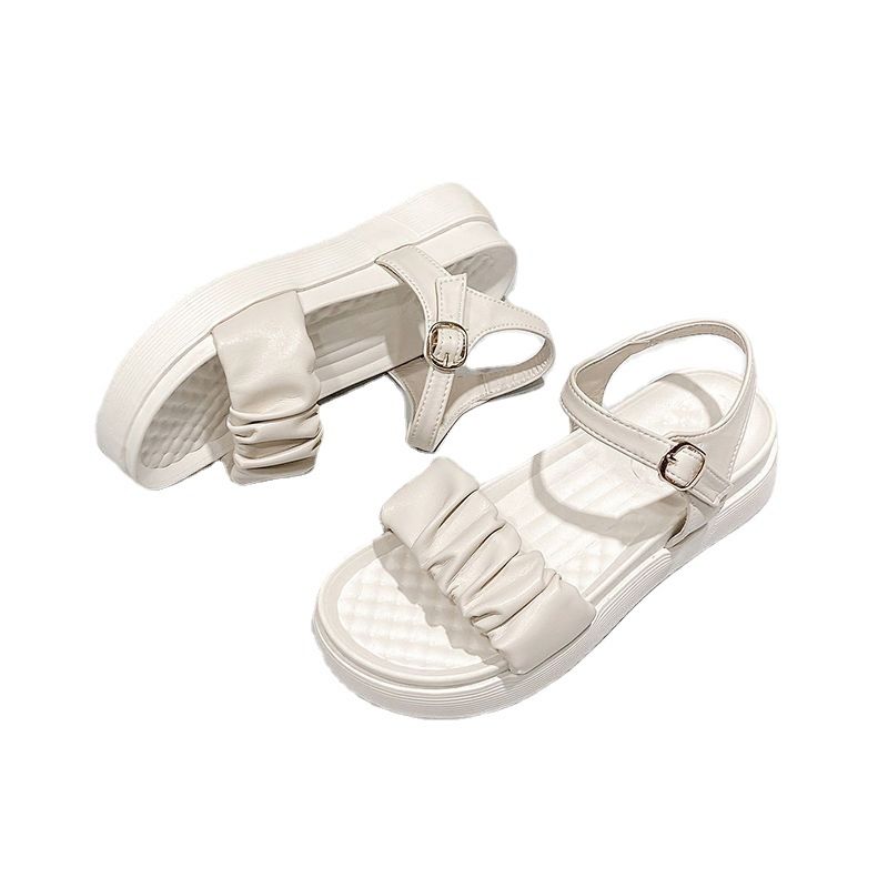 2025 Neue Internet Berühmte Sandalen Für Damen In Der Freizeit Und Im Alltag, Schöne Dick Besohlte Strandschuhe Im Feenstil Mit Flachem Boden_voghion.com