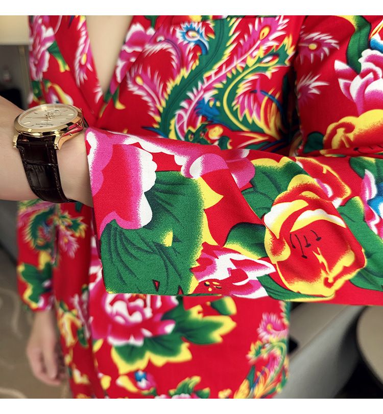 2024 Wiosna Jesień Nowa męska moda i wypoczynek Northeast Big Flower Suit Top Coat_voghion.com