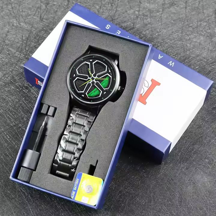 Fashionable And Cool Men's Watch Wheel Rotating Male Student Hollow Quartz Watch Box_voghion.com