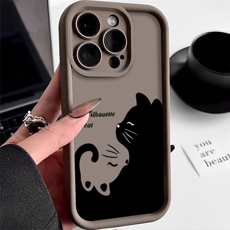 per Tecno Spark 6 GO 2024 20 20C 10 10C 8C Infinix Smart 8 7 6 5 Note Hot 30 12 G96 2023 40i 40 30i play pro Plus Custodia creativa semplice gatto nero_voghion.com