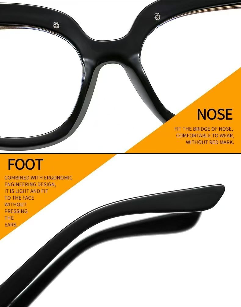 Large Frame Flat Glasses Personality Rainbow Color Glasses Frame Can Be Matched With Myopia Glasses Fashion Glasses Frame_voghion.com