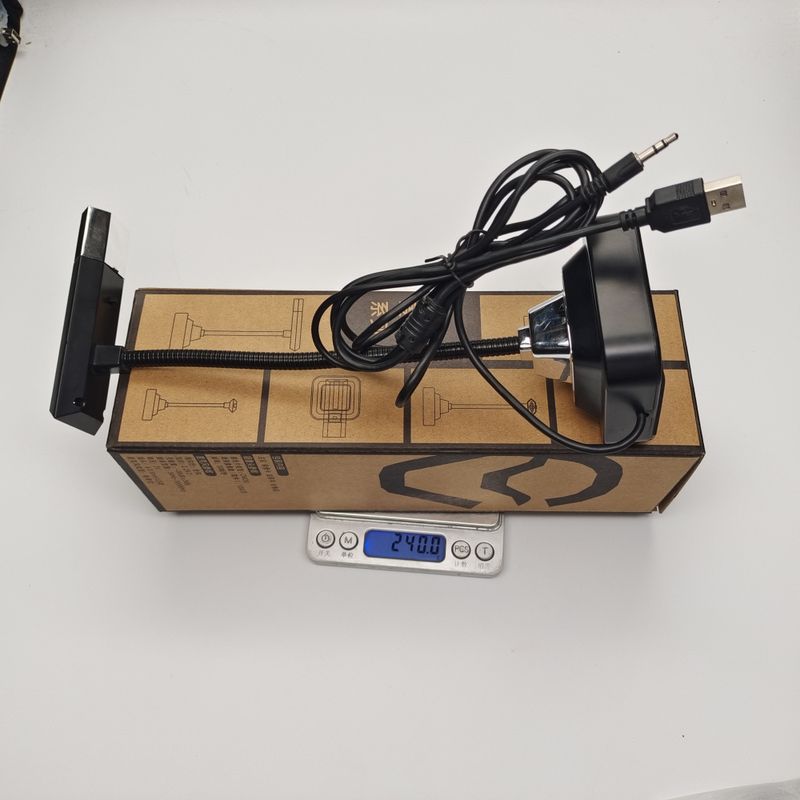 New wired dynamic metal hose bendable RGB backlit computer desktop microphone for live streaming_voghion.com
