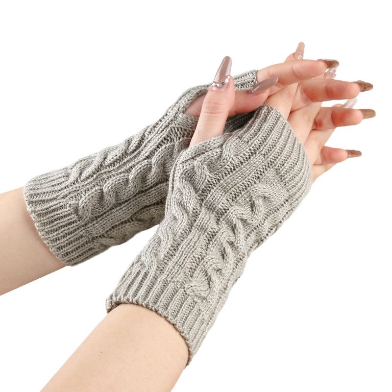 Unisex vlněné rukavice s půl prsty, psaní, hraní, mobilní telefon, pár, krátká manžeta, pletená, teplá, špička prstu_voghion.com