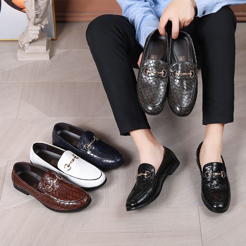 Suitable For All Seasons Autumn British Brogue Korean Style Wedding Business Formal Casual Leather Shoes Men's Loafers Large Size_voghion.com