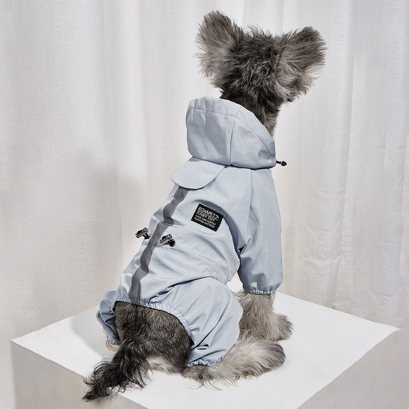 Dog Raincoat, Puppy Jumpsuit, Waterproof Jacket, Bulldog Small And Medium-sized Dog Clothing, Hooded Raincoat For By PawParty Store_voghion.com