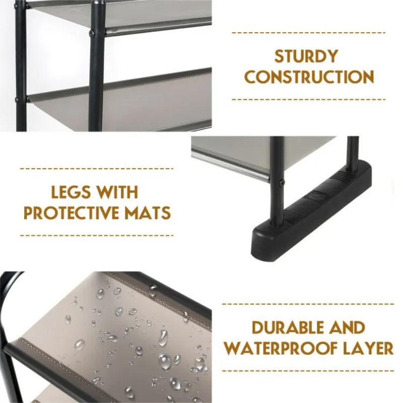 Frame Free-Standing Rack 10-Tier Shoe Metal_voghion.com