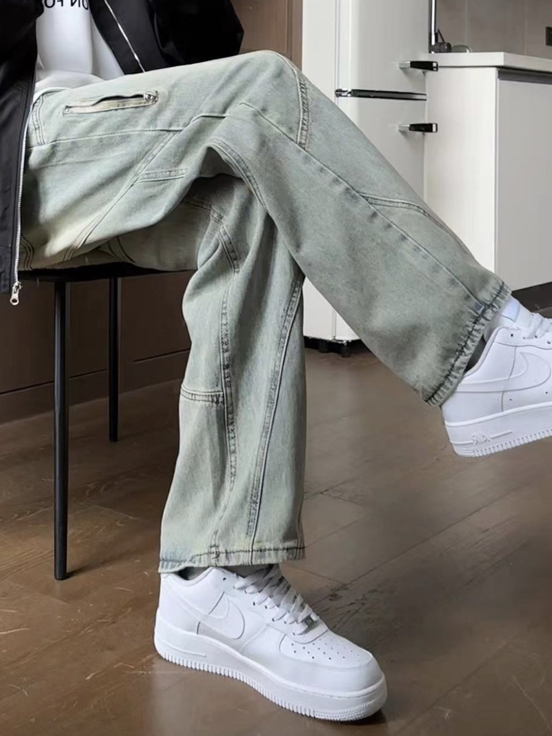 men's high waist street hiphop high street straight loose trousers_voghion.com