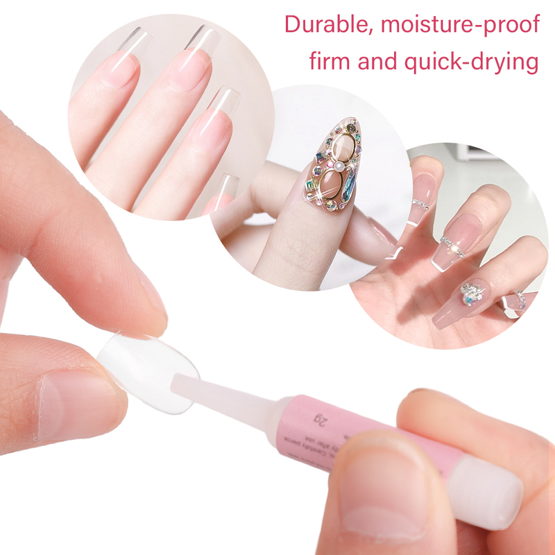 Gel de colle à ongles pour fausse pointe, outil adhésif de décoration pour nail art, fausse pointe française, gel adhésif, extension rapide st_voghion.com