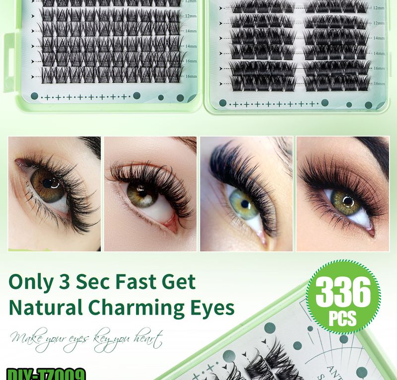 Hot Melt Einzelbüschel DIY Pfropf-Falsche Wimpern Fuchsauge Katzenauge Einzelbüschel große Kapazität Falsche Wimpern_voghion.com