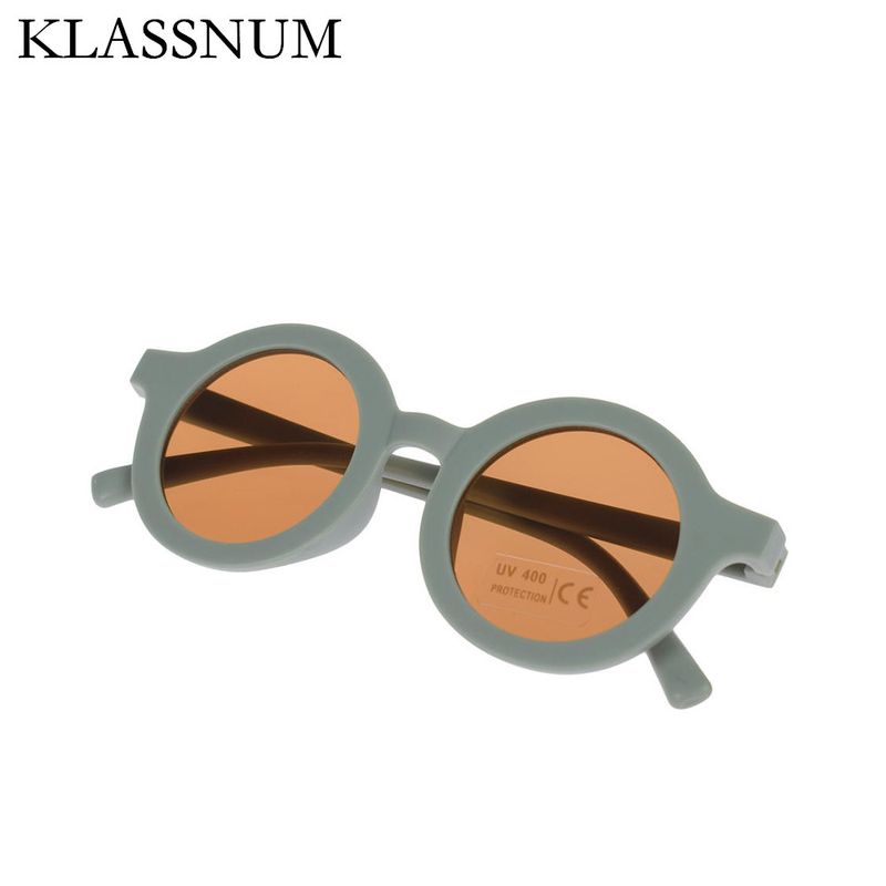 Fashion KLASSNUM Boy Girl Fashion Round Children Vintage Retro Solid Color UV400 Kids Sunglasses Eyewear Glasses_voghion.com