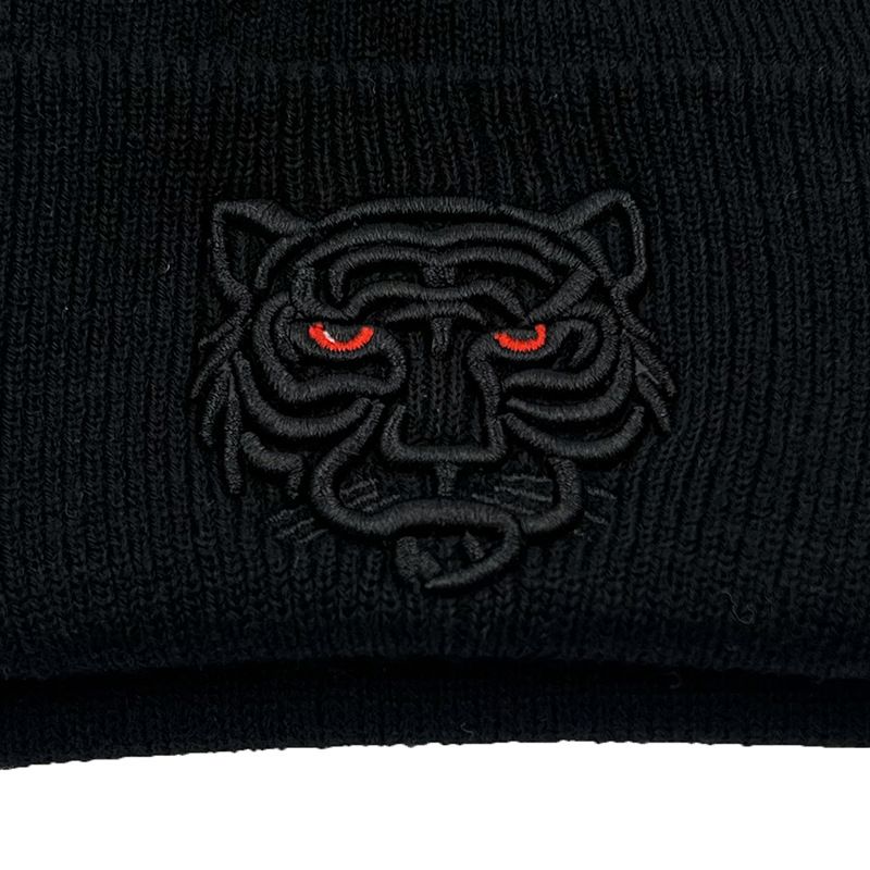 Tiger head claw marks embroidery wool knitted hat student outdoor men's and women's autumn and winter thermal hat pullover hat_voghion.com