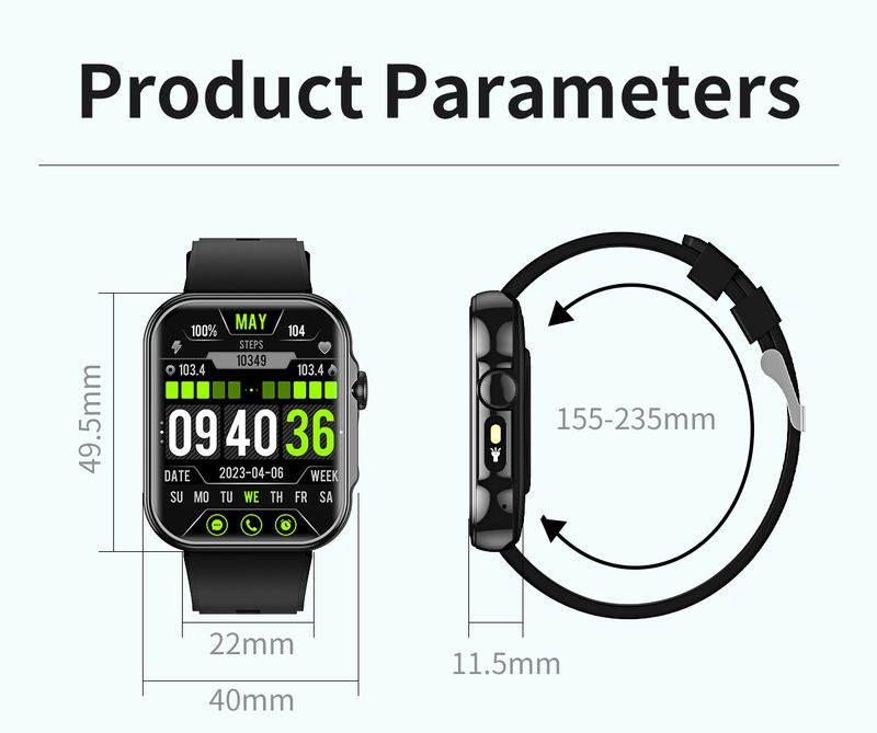Men Women Bluetooth Call Smart Watch 2.02" AMOLED Screen Fitness Tracker Heart Rate Sleep Blood Oxygen Monitor With LED Flashlight_voghion.com