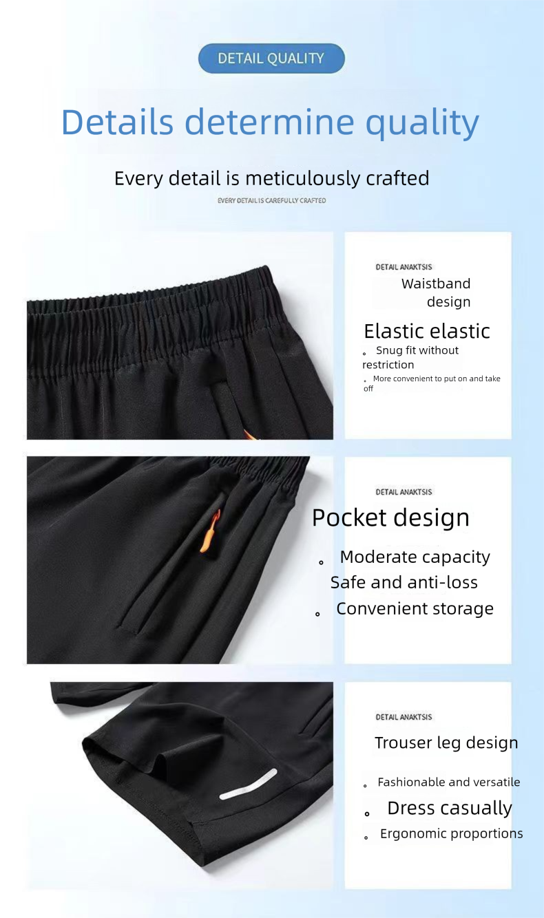 Sommer Neue Eisseide Dünne Fünf-Punkt-Sport-Fitness-Strandshorts Lässige Plus Size Atmungsaktive Herrenhose_voghion.com