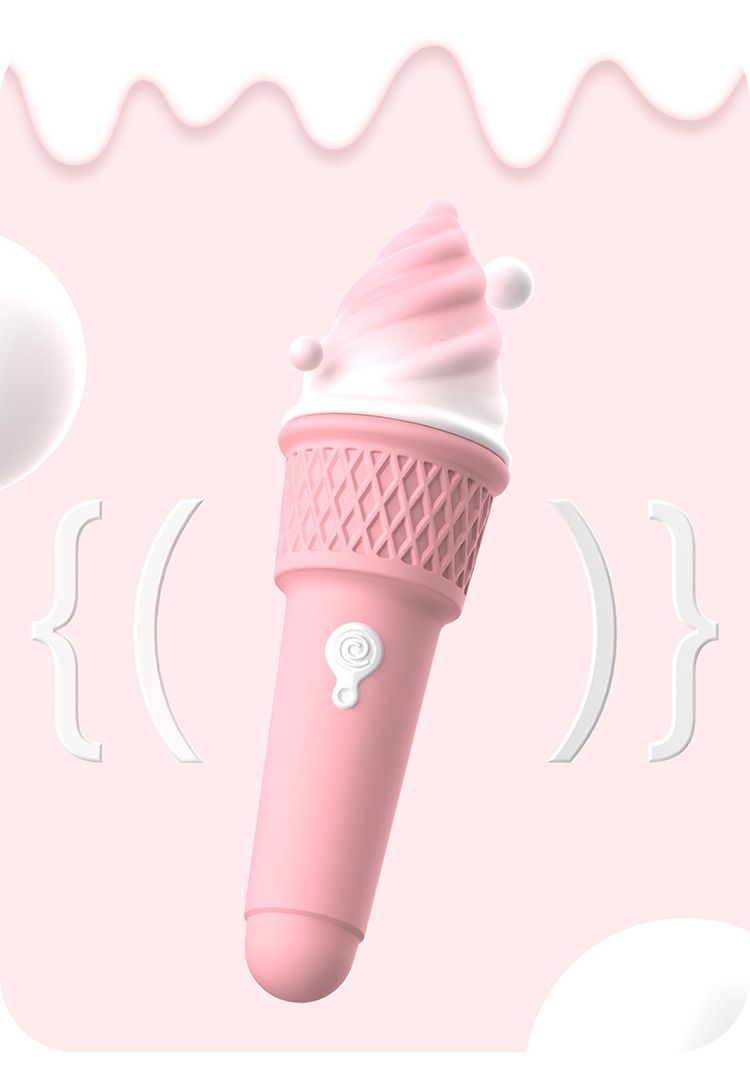 LuvBox Shanggan Piccolo Vibratore a Cono Dolce Gelato Giocattolo Sessuale Femminile Inserimento Piacere Orgasmo Masturbatore Vibrante_voghion.com