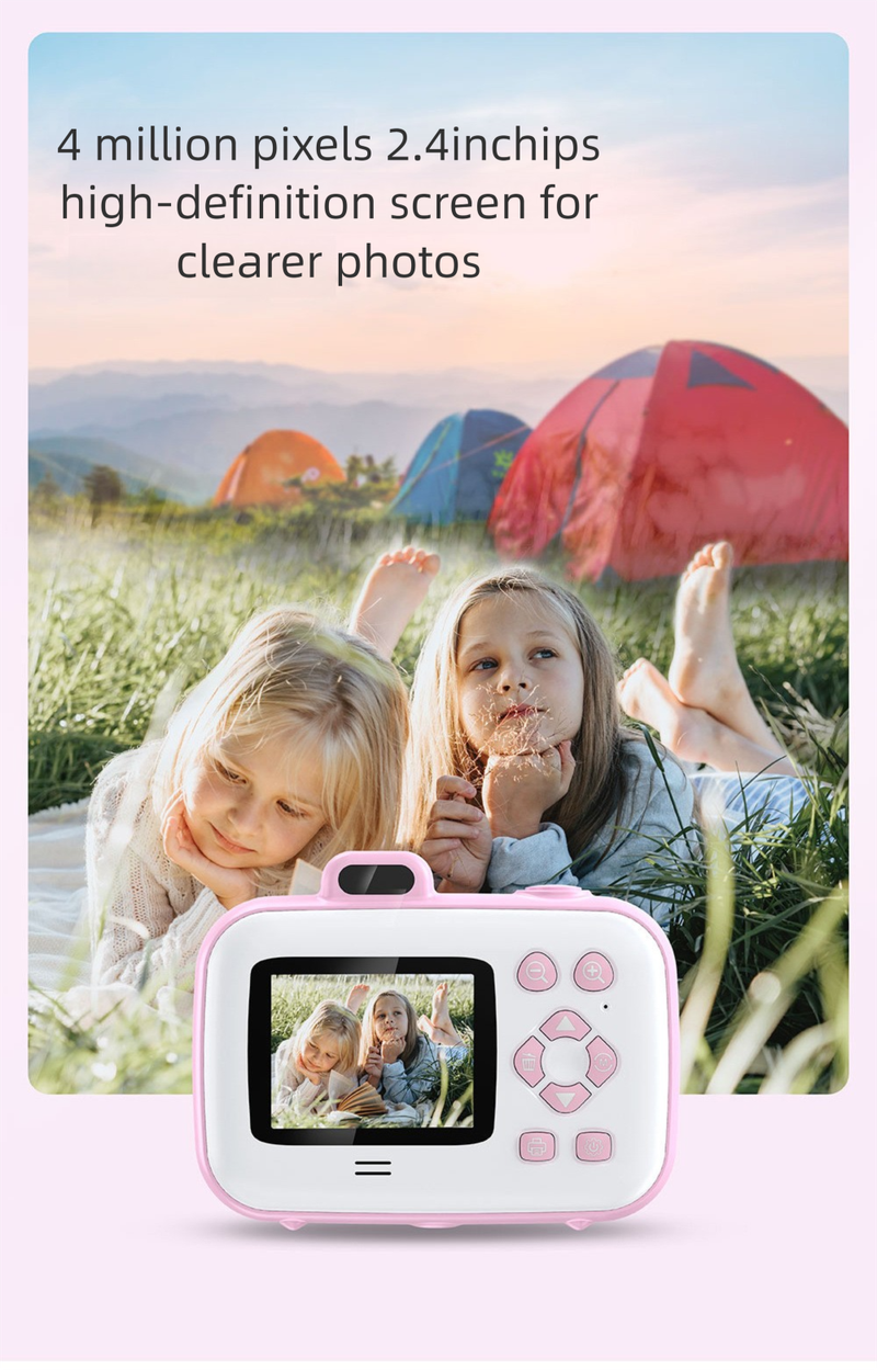 Cámara digital inteligente Polaroid HD con impresión de belleza, juguete para niños_voghion.com