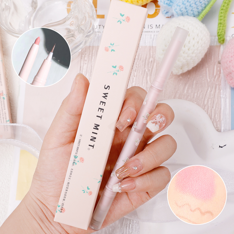 Ligen Doppelkopf Seidworm Pen Glitter Eyeshadow Stick Matt Pearlescent White Sier Eye Liner Brighten E_voghion.com