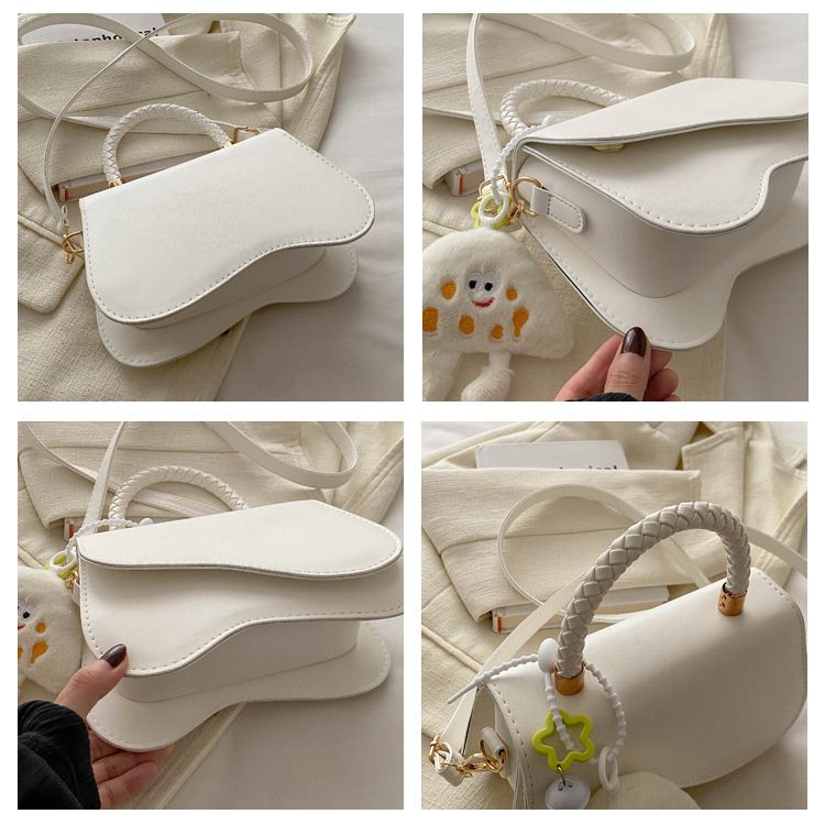 Design alla moda temperamento, tracolla monospalla, fibbia magnetica, borsa a tracolla intrecciata fresca, piccola borsa quadrata_voghion.com