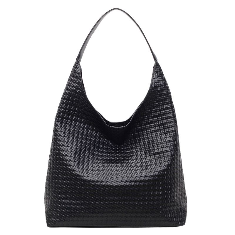 Borsa a secchiello testurizzata casual da donna, grande capacità, nuova moda 2025, semplice, con tracolla e superficie morbida_voghion.com
