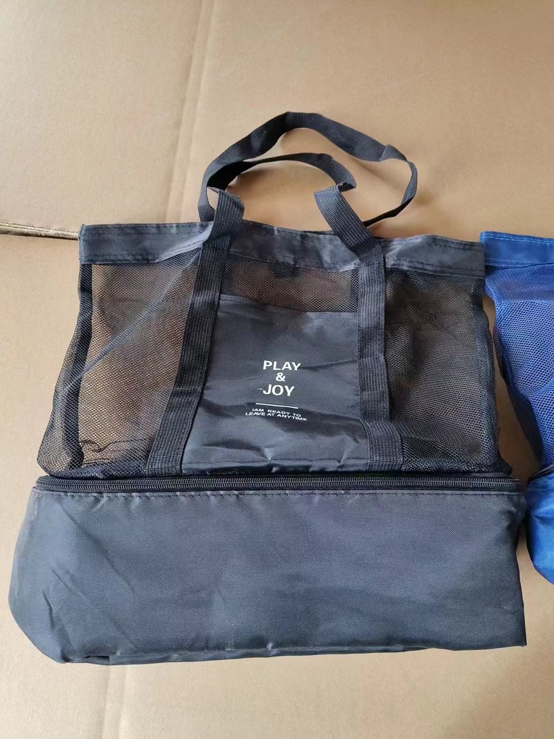 Geantă de plajă elegantă neagră, geantă termică multifuncțională cu strat dublu, geantă de picnic, geantă de umăr sport, geantă de depozitare_voghion.com