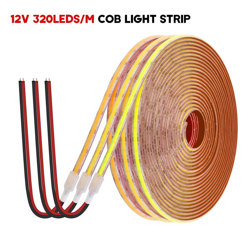 12V 24V COB LED Strip Lights Flexible Tape Lamp Cabinet Kitchen Waterproof IP68_voghion.com