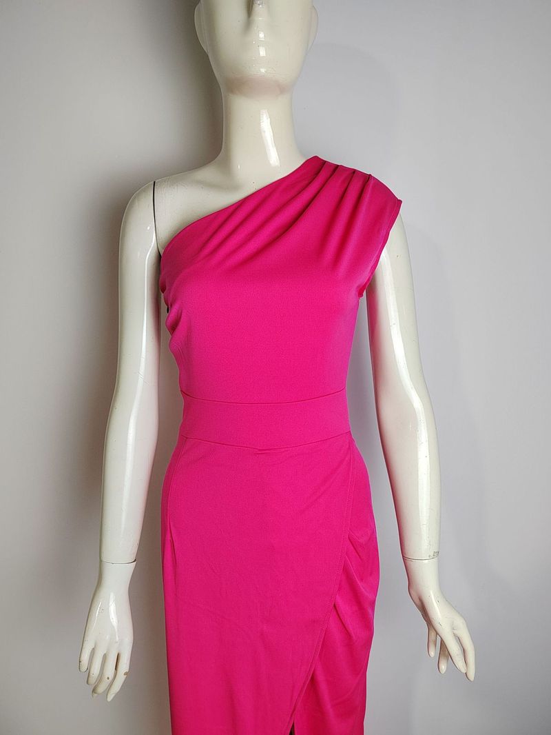 Women's Clothing One Shoulder High Waist Front Slit Temperament Hot Selling Dress_voghion.com