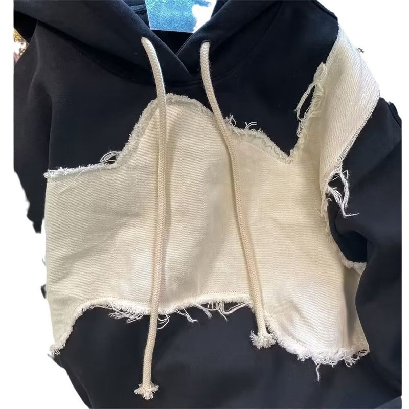 Felpa con cappuccio e fodera in pile, manica lunga, color block, patchwork, stile autunno-inverno, da uomo, National Trend_voghion.com