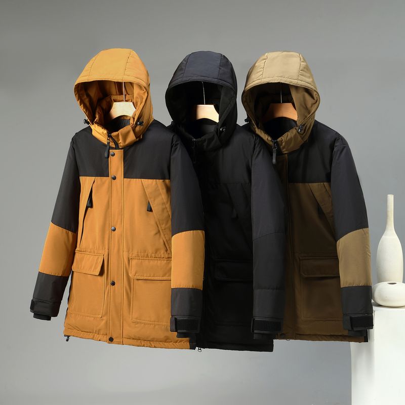 Bergsteigen-Outdoor-Baumwollmantel mit bedrucktem großem Pelzkragen für Herren_voghion.com