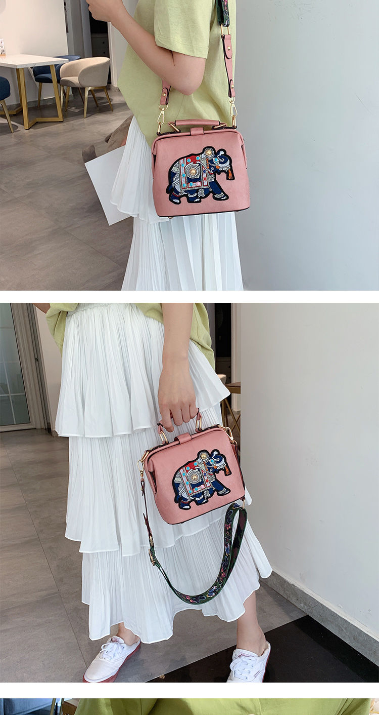 Designer-Handtaschen, Umhängetaschen, Elefanten-bestickte Taschen für Damen, Lederhandtasche, Messenger-Tasche, Geldbörsen, Schulranzen_voghion.com
