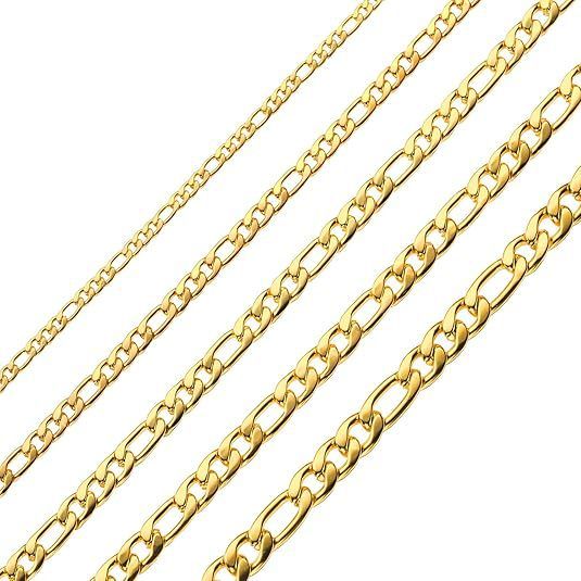 Stainless Multi-layer Steel NK Figaro Chain Layered Plated Simple Jewelry Men's Hip-hop Cuban Necklace_voghion.com