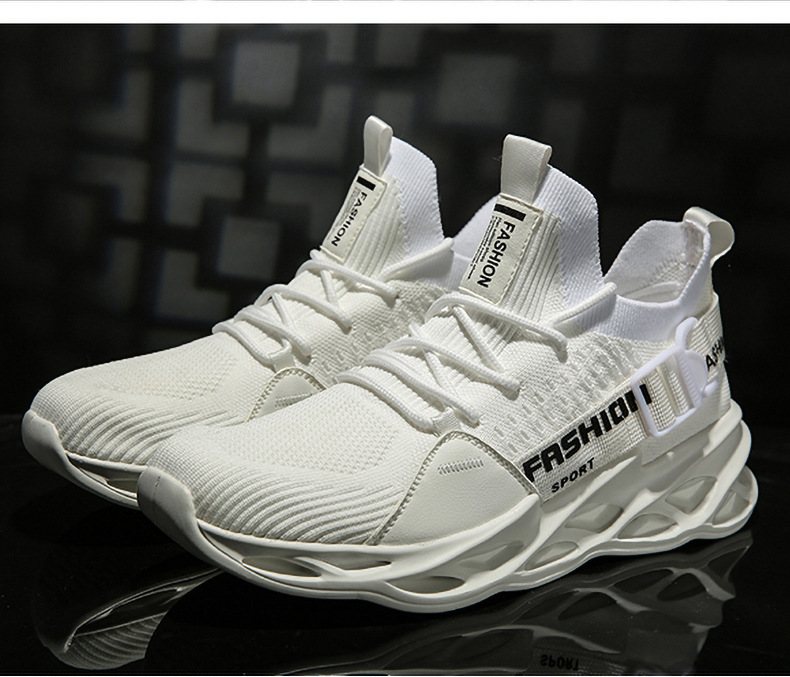 Herrenschuhe Klingenschuhe Fischschuppen-Sportschuhe Neue Herren-Laufschuhe fliegende gewebte atmungsaktive Freizeitsportschuhe_voghion.com