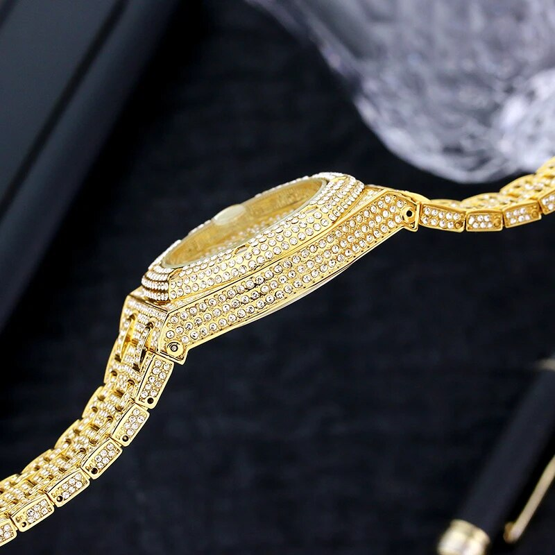 MISSFOX Gouden Horloges Heren Automatische Datum Hip Hop Volledige Iced Diamond Klokken Mode Waterdichte Quartz Horloge Man 2023_voghion.com