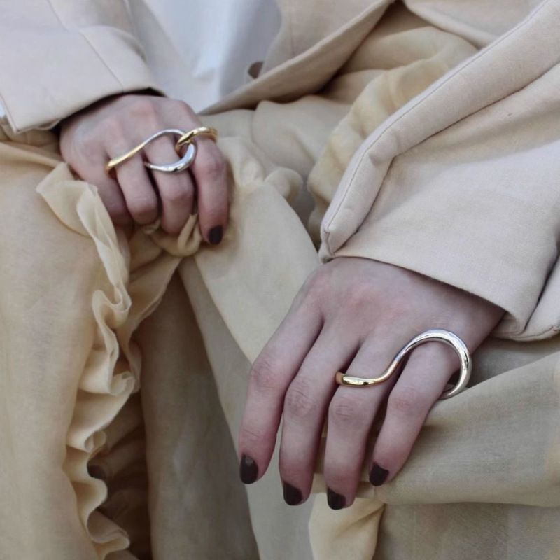Moda Sterg Sier Open Finger Mobius Anello Twist per le donne Golden Rock Punk es Impilabile Gioielli Regalo Dropship All'ingrosso_voghion.com