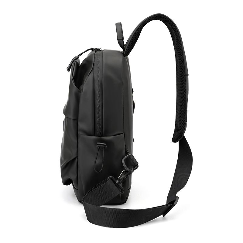 Lässige Herren-Umhängetasche, einfache einzelne Schulter, multifunktional, wasserdicht, Leder, Brusttasche, Modetrend_voghion.com