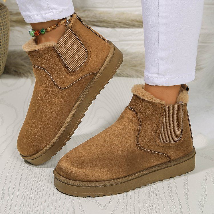 SHLIANG Neue Winter Frauen Schnee Stiefel Plüsch Warme Rutschfeste Wasserdichte Damen Wohnungen Turnschuhe Casual Slip auf Weibliche Stiefeletten Botas mujer Y0078_voghion.com