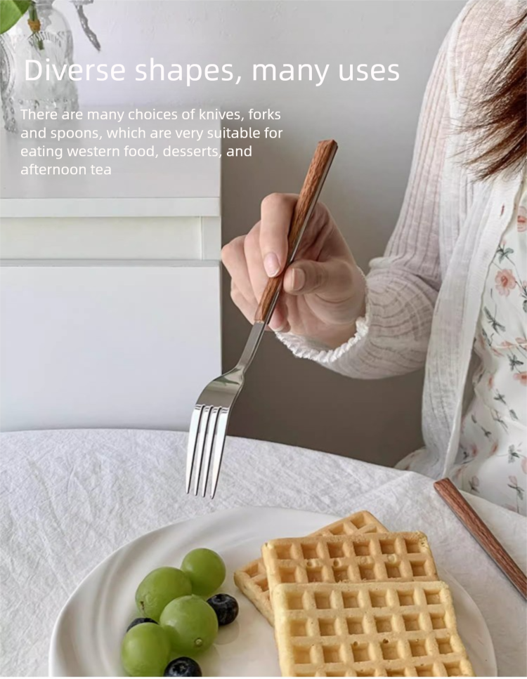 Stainless Steel Western Tableware Ins Style Steak Knife Household Adult Dessert Spoon Fork Three-Piece Set_voghion.com