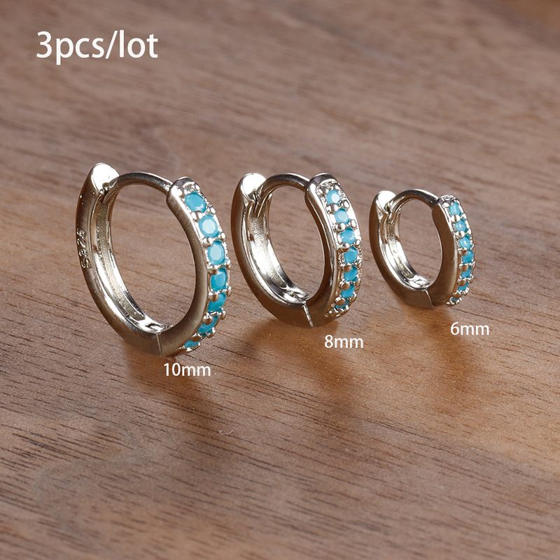 3 pezzi/set orecchini a cerchio minimal in acciaio inossidabile con cristalli e zirconi piccoli orecchini a cerchio per elica, trago, cartilagine, piercing gioielli_voghion.com