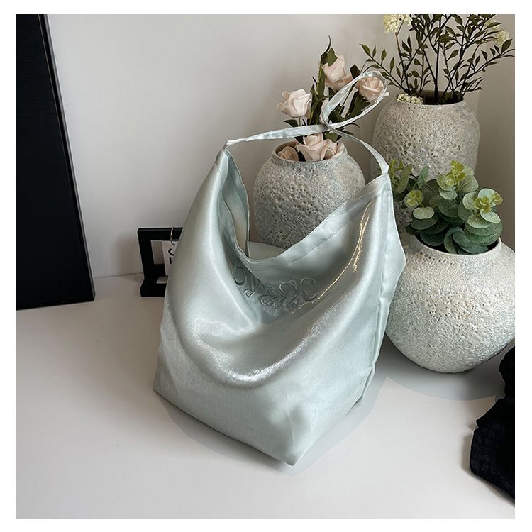 Sac à main coréen en soie double face pour femme, sac seau décontracté à bandoulière_voghion.com