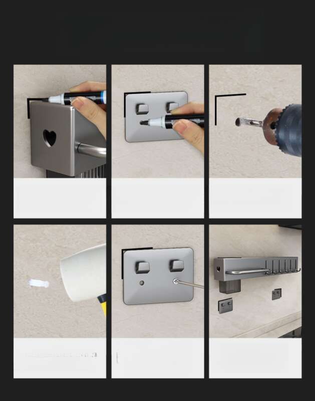 Suporte de faca espesso para parede, não perfurado, multifuncional para cozinha, com suporte de armazenamento integrado para corte_voghion.com