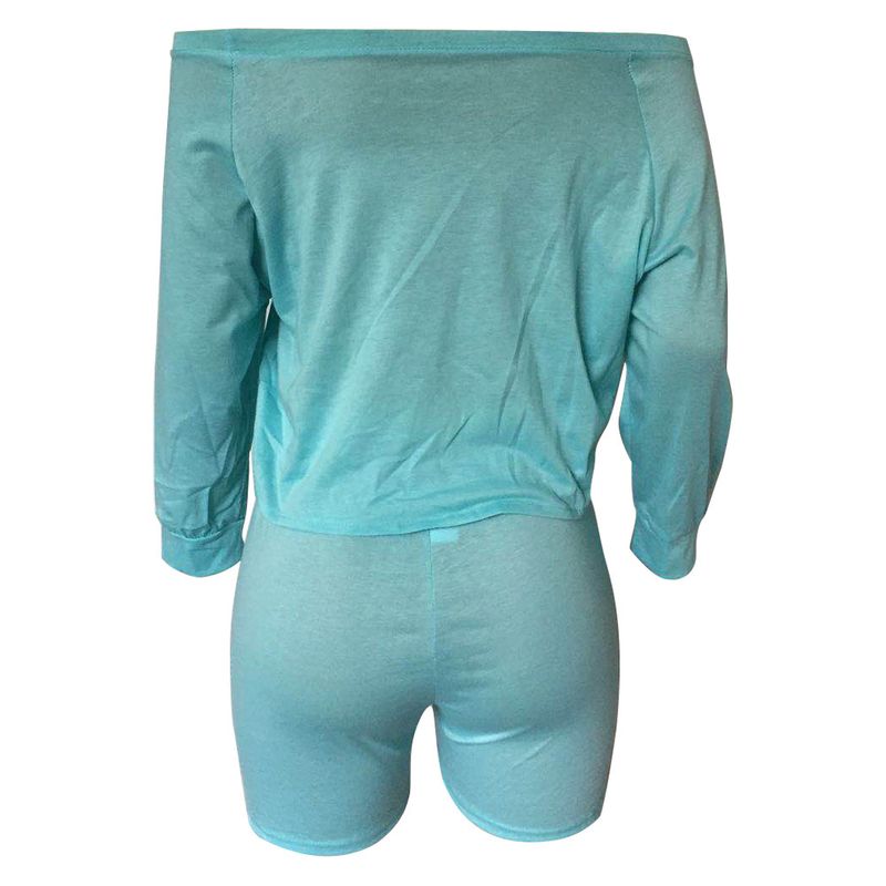 moda esclusiva, maniche scoperte, top che scopre l'ombelico, pantaloncini in due pezzi, abbigliamento da donna di vendita calda_voghion.com