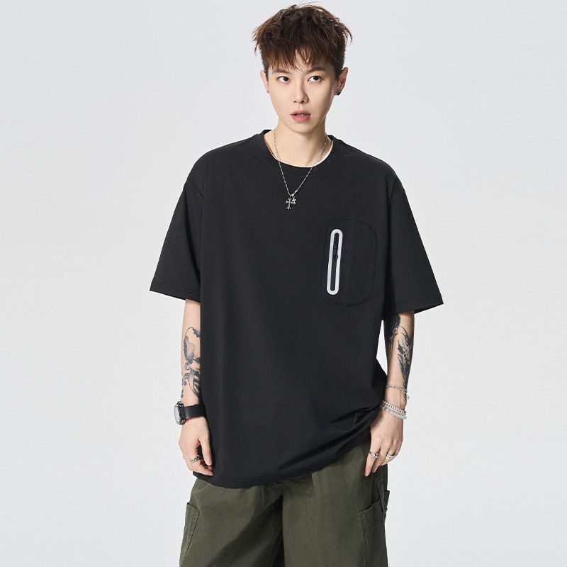 2025d Desang Men's Short T-Shirt Summer New American Style Loose Breathable Half Sleeve Plus Size Ice Silk Top_voghion.com