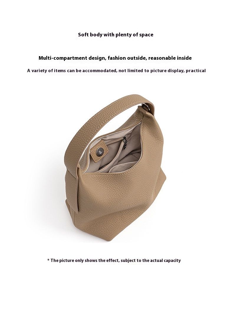 Tasche, Lunchbox Einzelschulter, Herbst und Winter Modische Casual Top Layer Rindsleder Handtasche, echtes Leder Damen_voghion.com