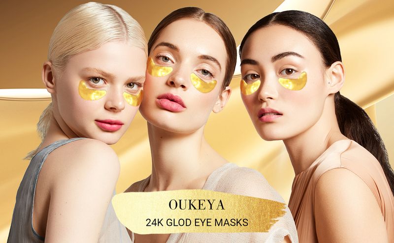 Masks Hot Product OUKEYA Foreign Trade Gold Eye Patch Moisturizing Moisturizing Hydrating Fade Dark Circles Eye English Spot_voghion.com