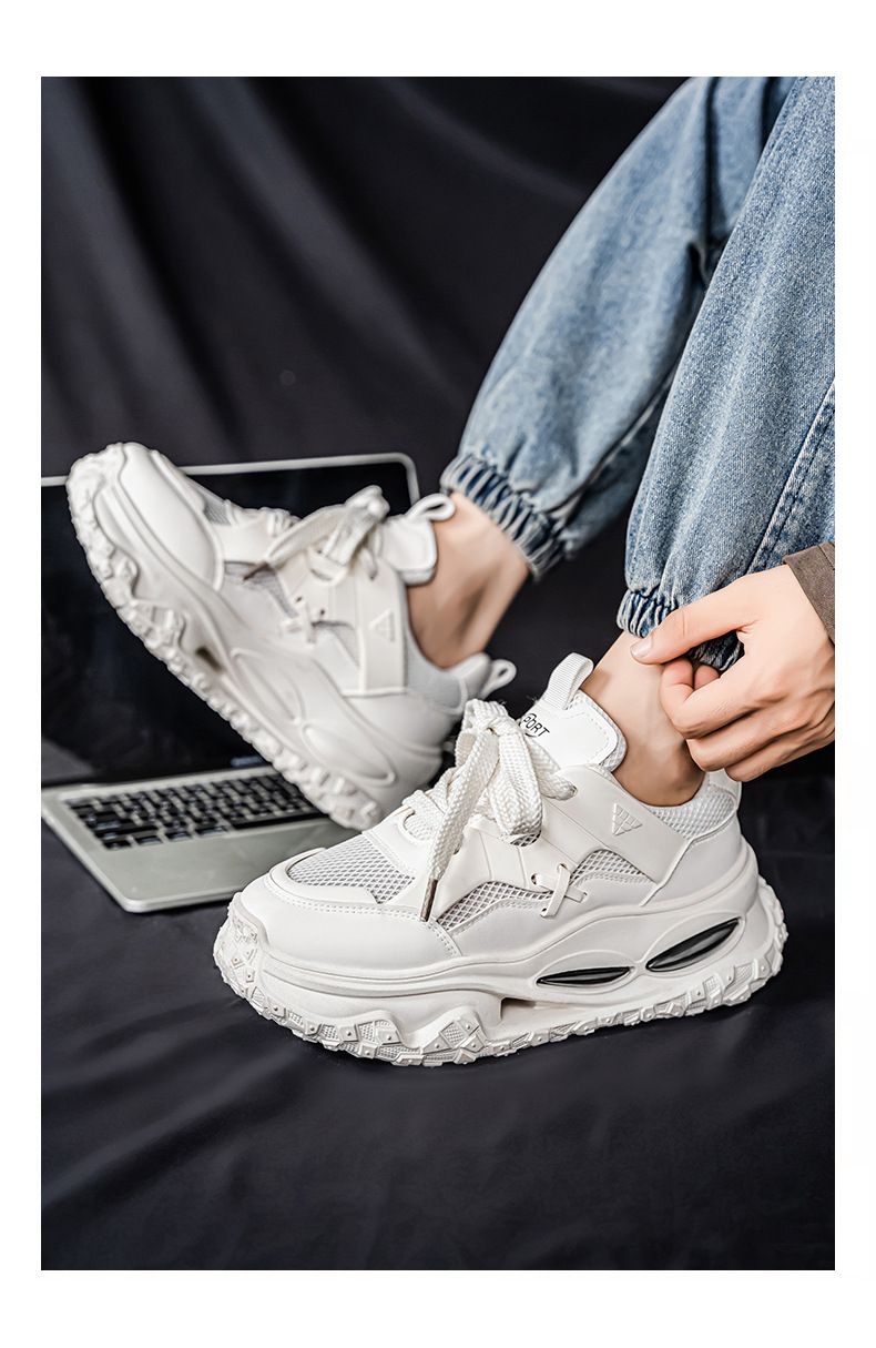 Sneakers da uomo in mesh traspirante - Scarpe da corsa leggere e ammortizzate con rinforzo nascosto in altezza | Scarpe estive casual e da tennis per adolescenti e giovani adulti_voghion.com