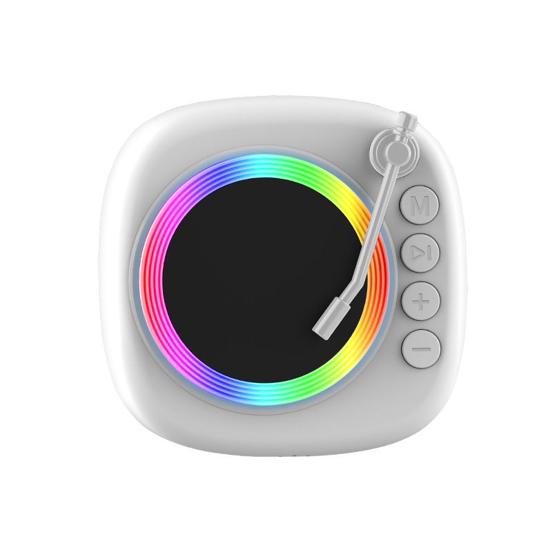 Colorful Bluetooth Speaker With Retro Vinyl Design - High-Fidelity Sound, USB/TF Card Playback & Recording (Desktop Decor, Portable Music Player)_voghion.com