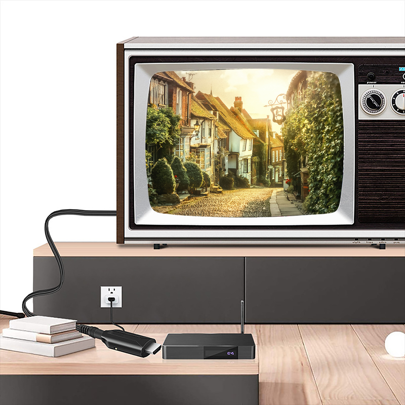 Xinweiqing Video Audio Adapter Mini High Resolution HDMI-compatible to Scart AV Signal Converter with USB Cable for DVD Player_voghion.com
