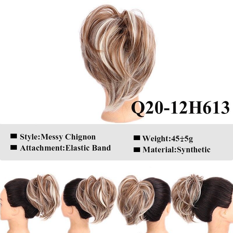 Scrunchie bun Scrunchie fofo bagunçado Scrunchie reto Rabo de cavalo com elástico Scrunchie coquetel_voghion.com